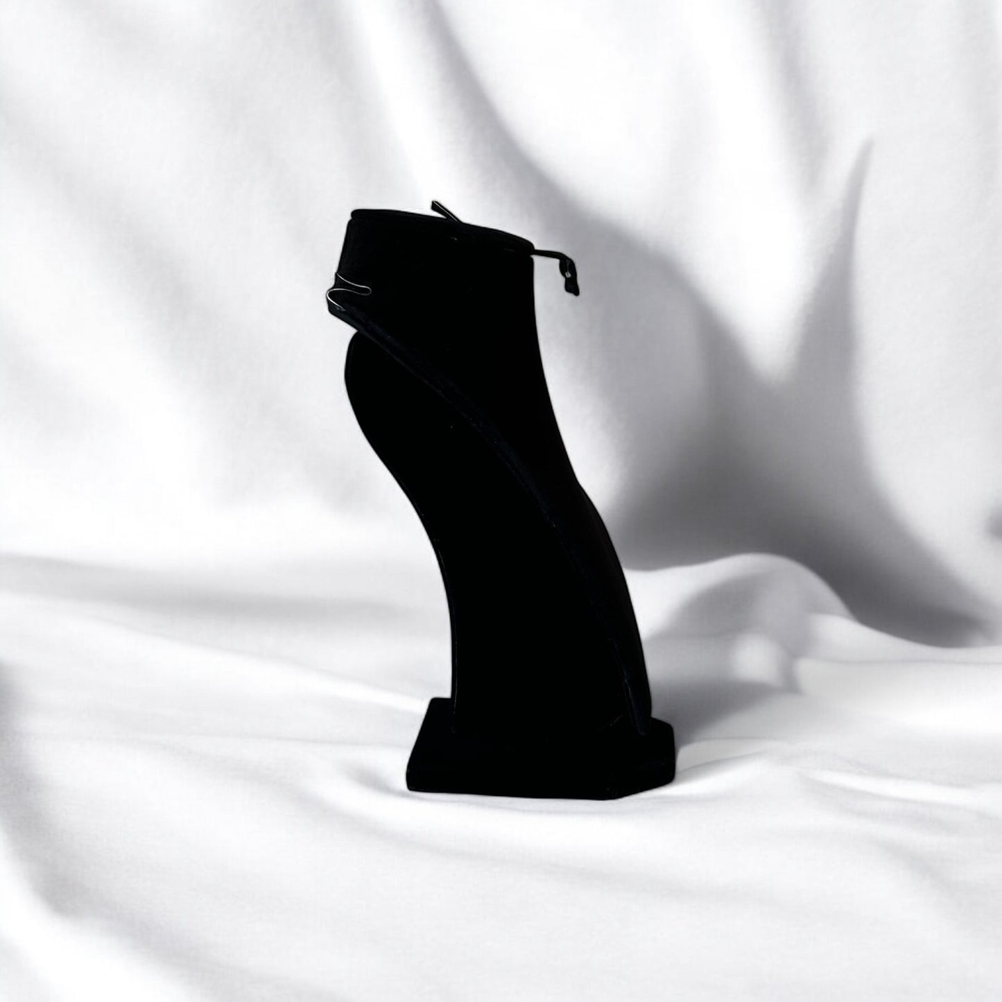 Black Velvet Cushioned T-Bar Holder and Necklace Display Stand with Earring and Tikka Holder